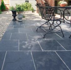 black dark gray rectangle deck stone tiles slate for outdoor roads paving stepping stairs and floor tiles